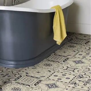 Vinyl tiles in bathroom