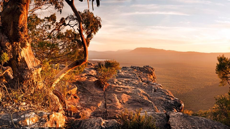 Australian Climate Banner Image Outback Image in Sunset Landscape