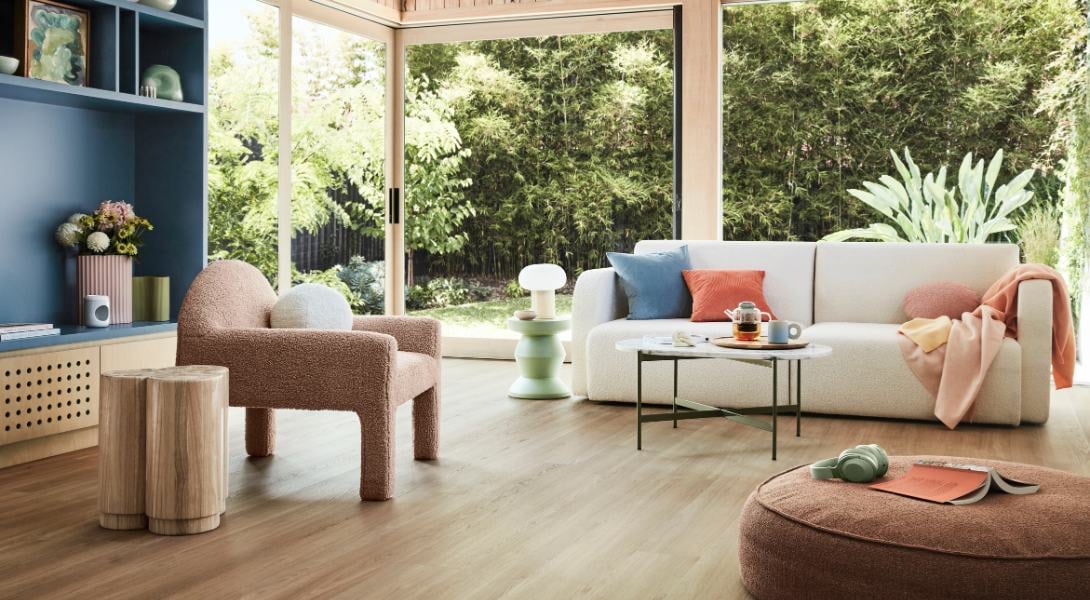 7 Godfrey Hirst Metropol Modern Living Room with Large Windows Hybrid Flooring