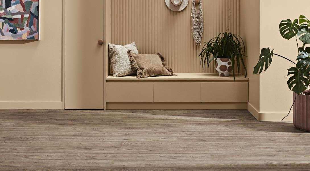 Hallway with Laminate Flooring and plants