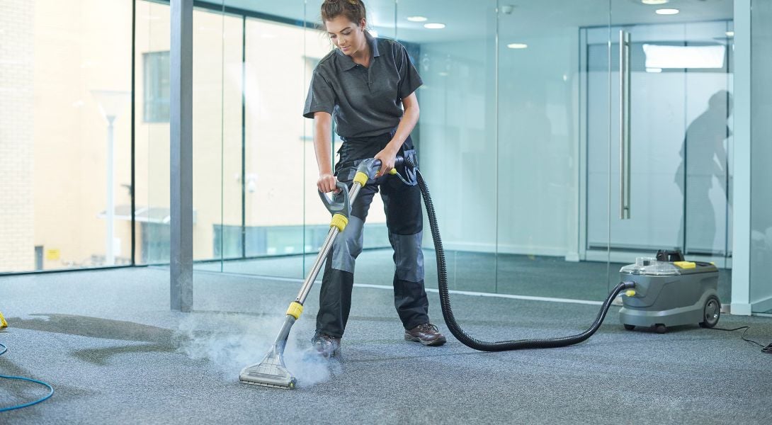 7 Professional cleaner in office female