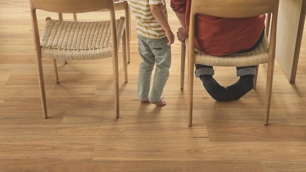Laminate timber floors wood look with chairs