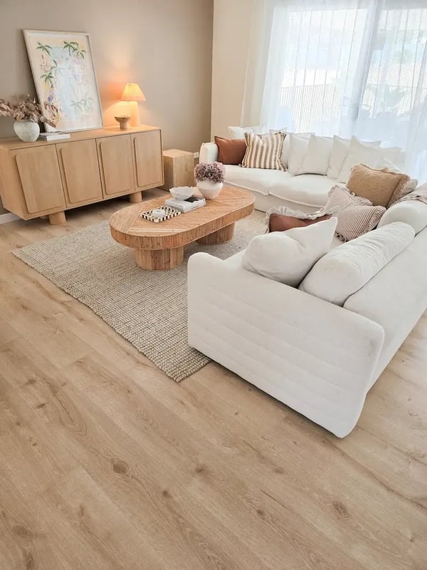 Living room with modern furniture and coffee table