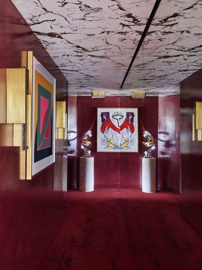 Maroon Modern Hallway Greg Natale